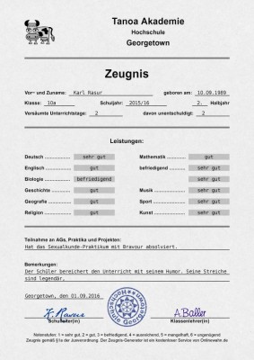 zeugnis